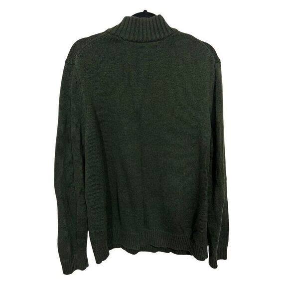 Croft & Barrow Knit Sweater Mens Size XXL Green 1/4 Zip Mock Neck Long Sleeve - Picture 3 of 8